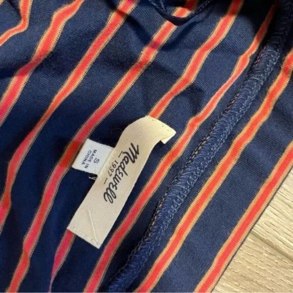 Madewell Navy red Striped Weekend Strapless Maxi Dress small size - Picture 5 of 8
